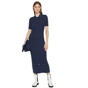 Staud Cecily Open-Back Cable-Knit Midi Dress Women’s Navy Size Small